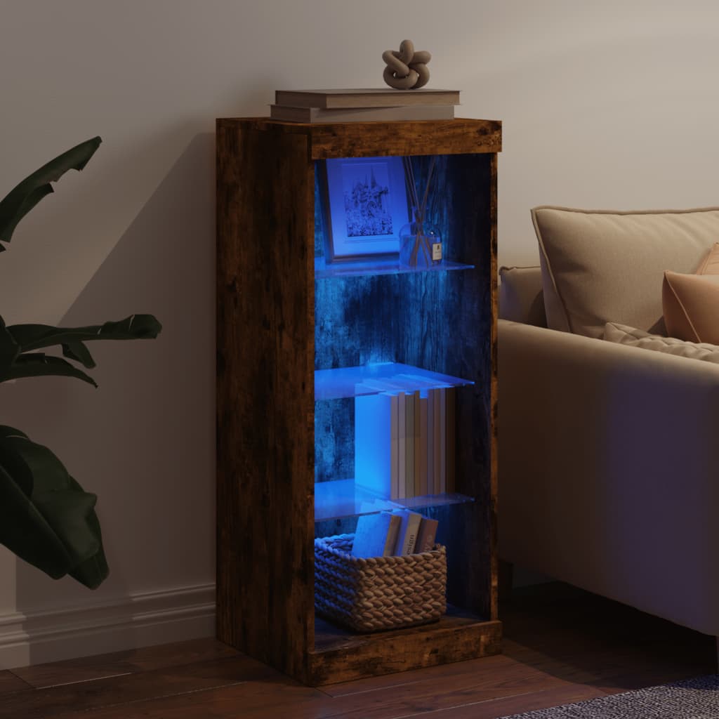 vidaXL Sideboard with LED Lights Smoked Oak 41x37x100 cm