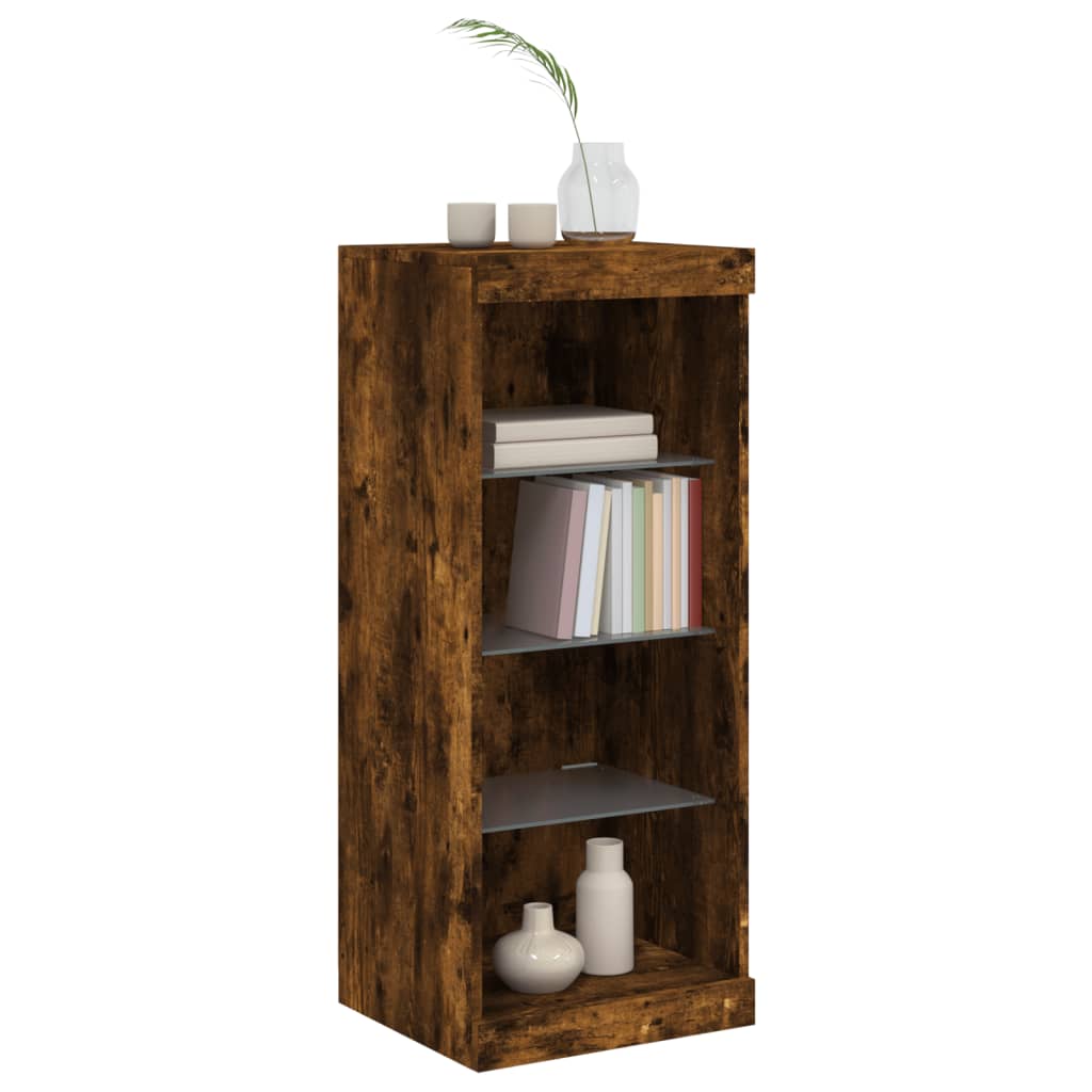 vidaXL Sideboard with LED Lights Smoked Oak 41x37x100 cm