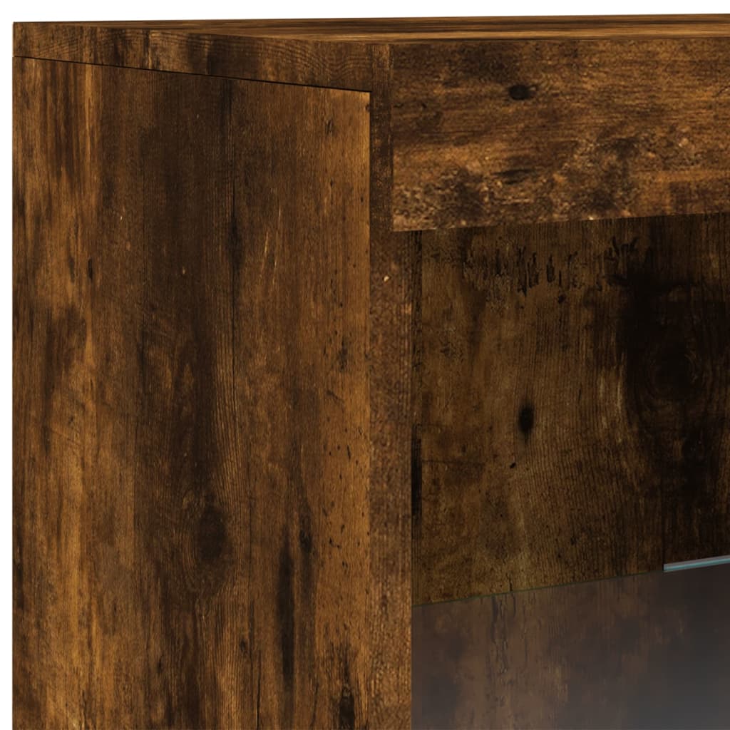 vidaXL Sideboard with LED Lights Smoked Oak 41x37x100 cm