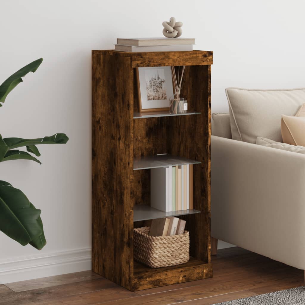 vidaXL Sideboard with LED Lights Smoked Oak 41x37x100 cm