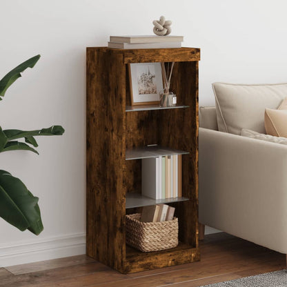 vidaXL Sideboard with LED Lights Smoked Oak 41x37x100 cm