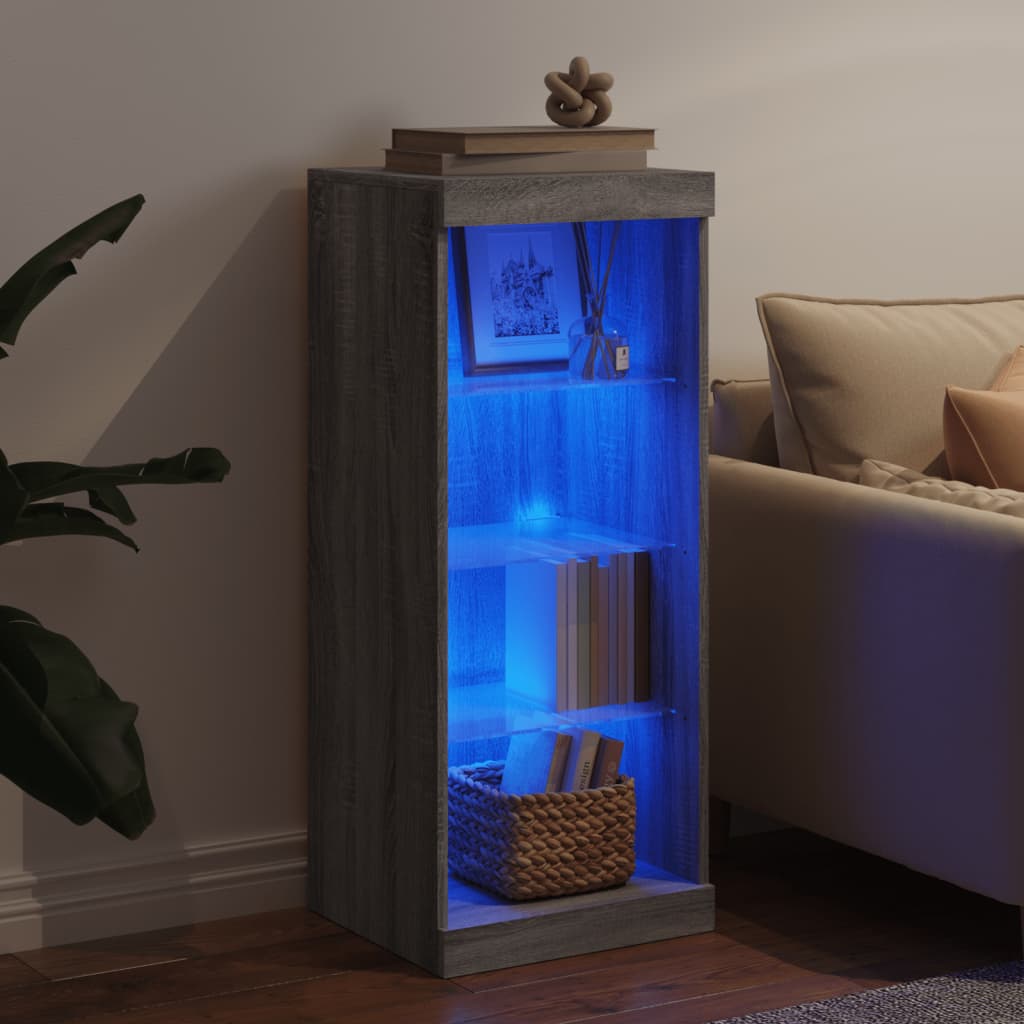 vidaXL Sideboard with LED Lights Grey Sonoma 41x37x100 cm
