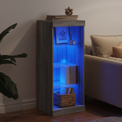 vidaXL Sideboard with LED Lights Grey Sonoma 41x37x100 cm