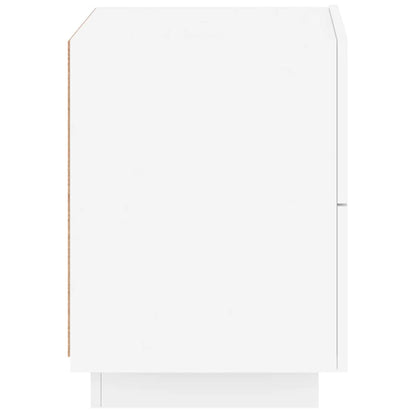 vidaXL Bedside Cabinet with LED Lights White Engineered Wood