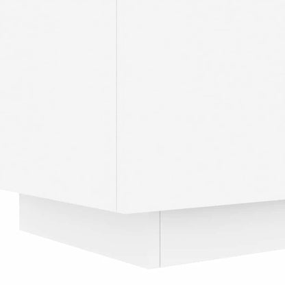 vidaXL Bedside Cabinets with LED Lights 2 pcs White Engineered Wood