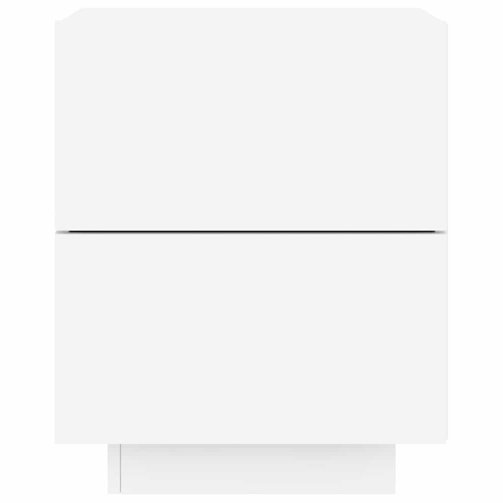 vidaXL Bedside Cabinets with LED Lights 2 pcs White Engineered Wood