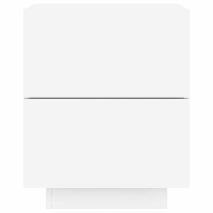 vidaXL Bedside Cabinets with LED Lights 2 pcs White Engineered Wood