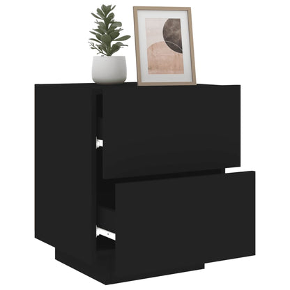 vidaXL Bedside Cabinet | Black | Engineered wood | Medium | Modern