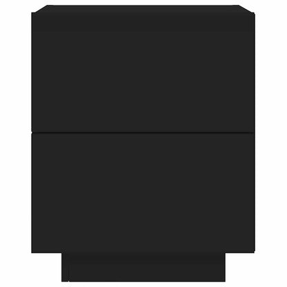 vidaXL Bedside Cabinet with LED Lights Black Engineered Wood