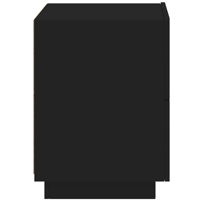 vidaXL Bedside Cabinet with LED Lights Black Engineered Wood