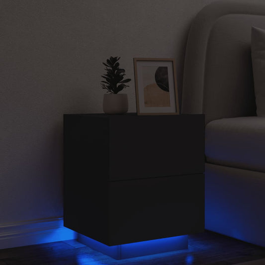 vidaXL Bedside Cabinet | Black | Engineered wood | Medium | Modern