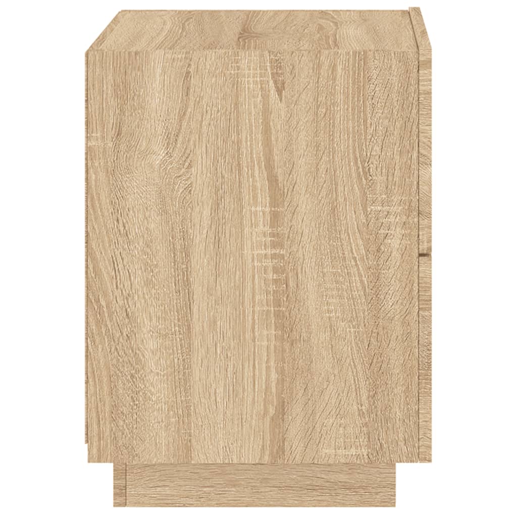 vidaXL Bedside Cabinet with LED Lights Sonoma Oak Engineered Wood