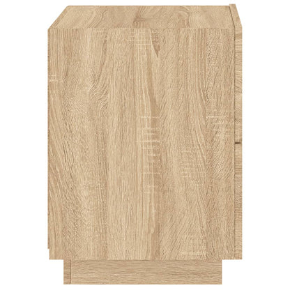 vidaXL Bedside Cabinet with LED Lights Sonoma Oak Engineered Wood