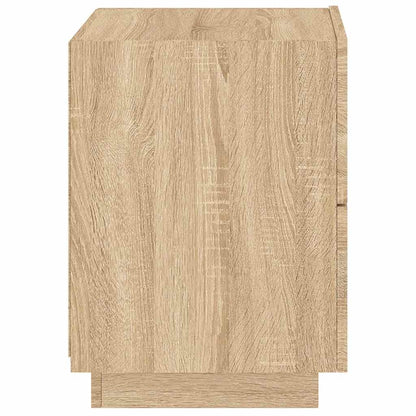 vidaXL Bedside Cabinet with LED Lights Sonoma Oak Engineered Wood