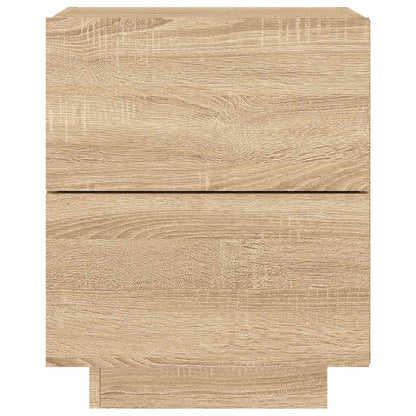 vidaXL Bedside Cabinets with LED Lights 2 pcs Sonoma Oak Engineered Wood