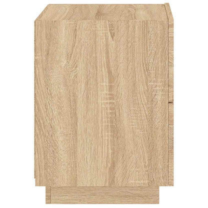 vidaXL Bedside Cabinets with LED Lights 2 pcs Sonoma Oak Engineered Wood