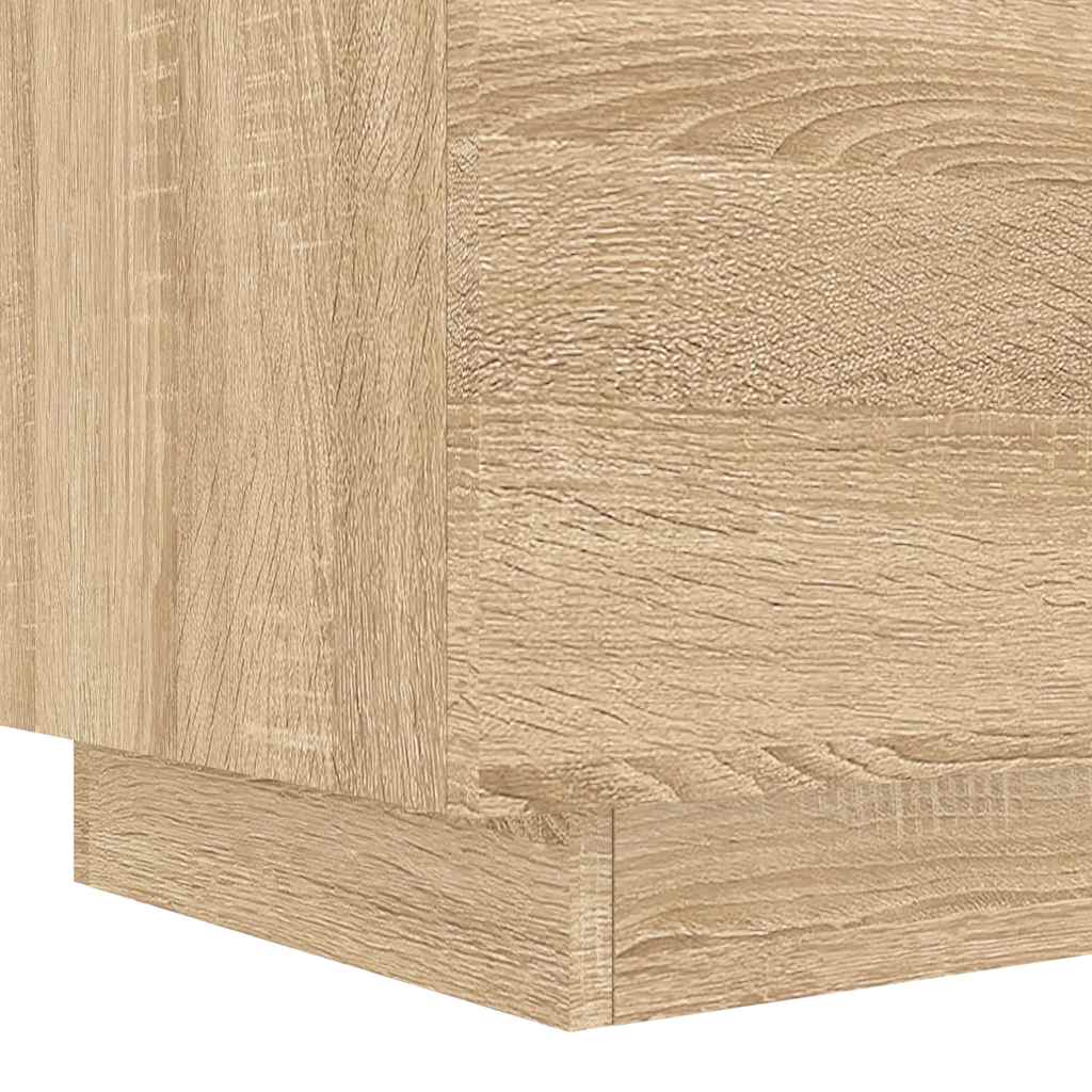 vidaXL Bedside Cabinets with LED Lights 2 pcs Sonoma Oak Engineered Wood
