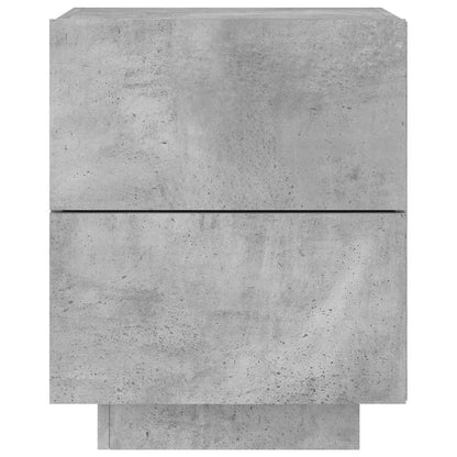 vidaXL Bedside Cabinet with LED Lights Concrete Grey Engineered Wood