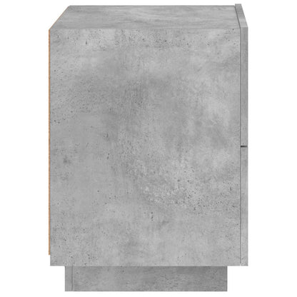 vidaXL Bedside Cabinet with LED Lights Concrete Grey Engineered Wood