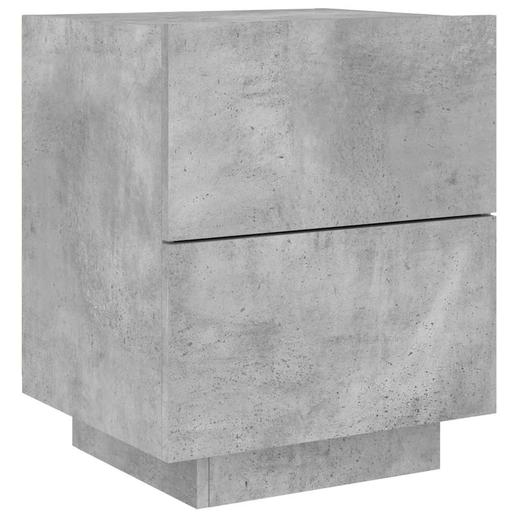 vidaXL Bedside Cabinets with LED Lights 2 pcs Concrete Grey