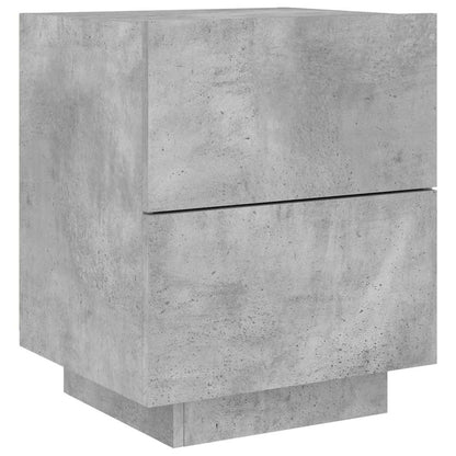 vidaXL Bedside Cabinets with LED Lights 2 pcs Concrete Grey
