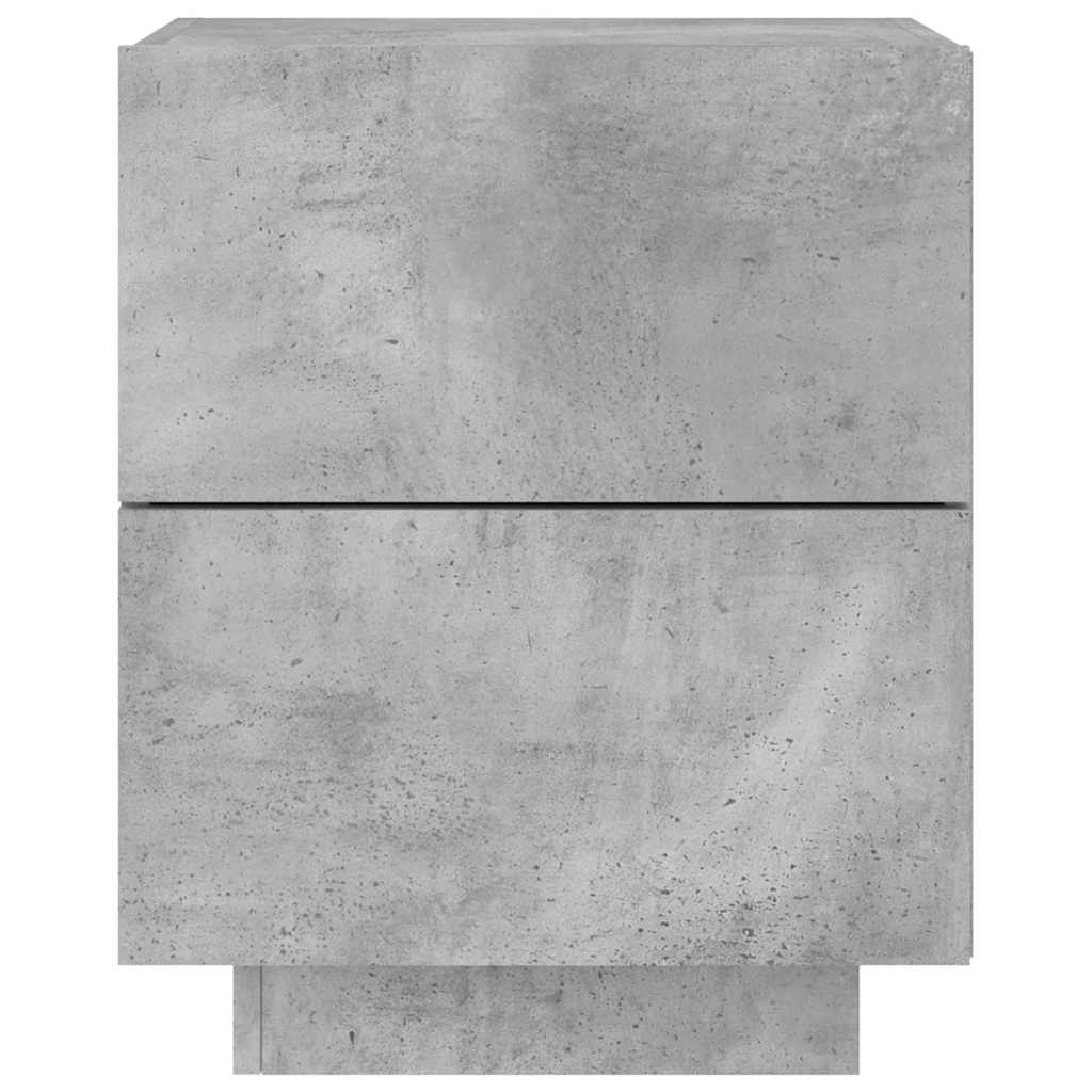 vidaXL Bedside Cabinets with LED Lights 2 pcs Concrete Grey