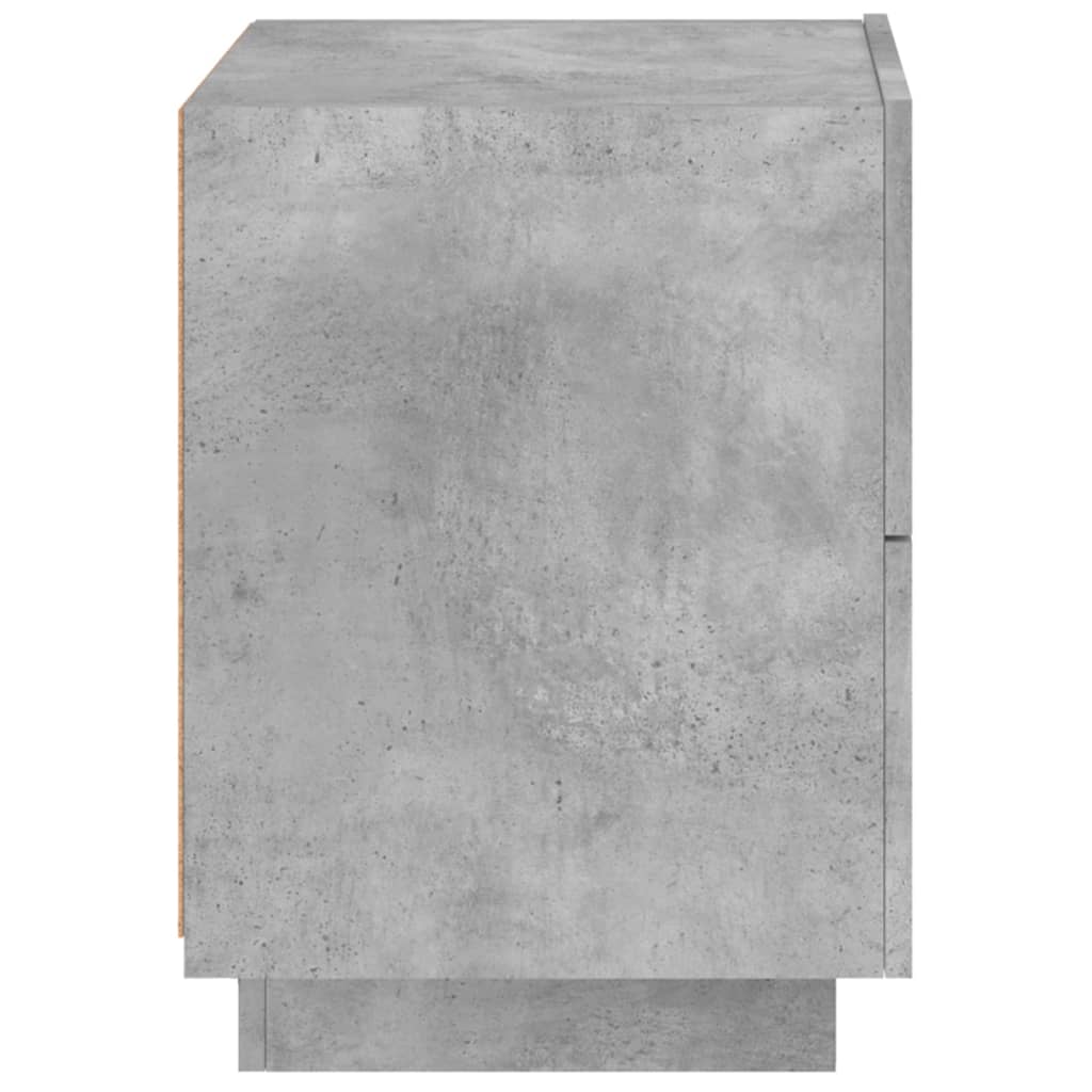 vidaXL Bedside Cabinets with LED Lights 2 pcs Concrete Grey Engineered Wood