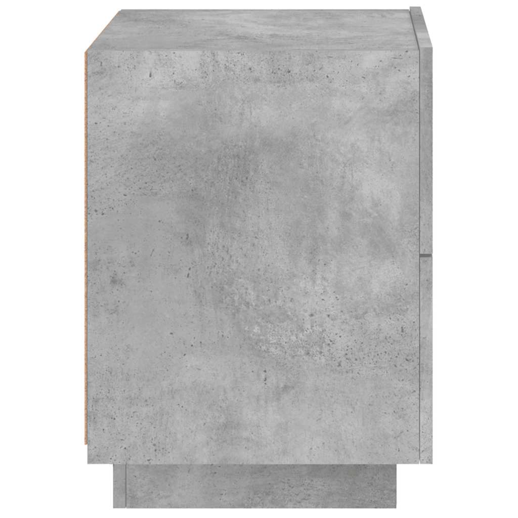 vidaXL Bedside Cabinets with LED Lights 2 pcs Concrete Grey