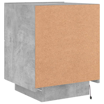 vidaXL Bedside Cabinets with LED Lights 2 pcs Concrete Grey Engineered Wood