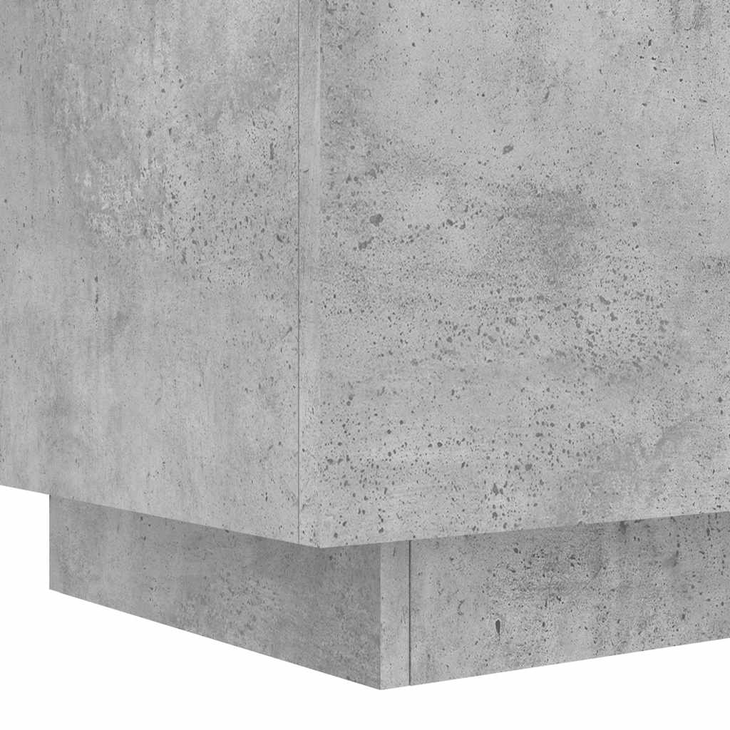 vidaXL Bedside Cabinets with LED Lights 2 pcs Concrete Grey Engineered Wood