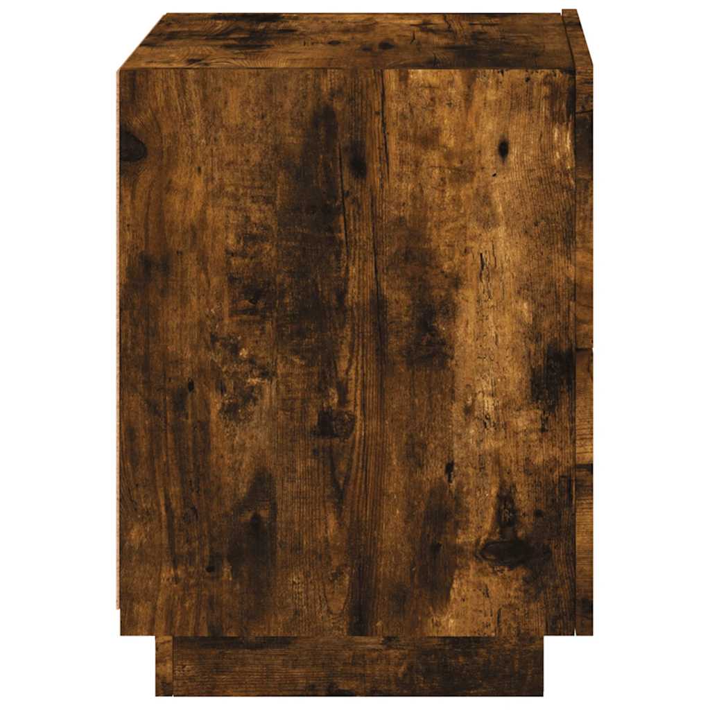 vidaXL Bedside Cabinets with LED Lights 2 pcs Smoked Oak