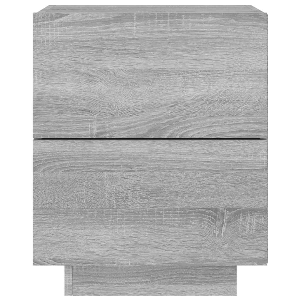 vidaXL Bedside Cabinet with LED Lights Grey Sonoma Engineered Wood