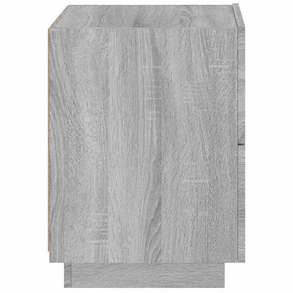 vidaXL Bedside Cabinets with LED Lights 2 pcs Grey Sonoma Engineered Wood