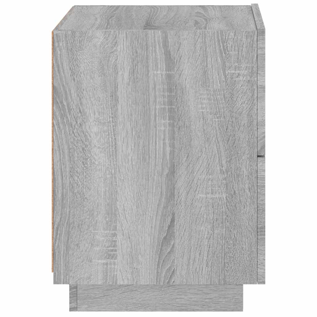vidaXL Bedside Cabinets with LED Lights 2 pcs Grey Sonoma
