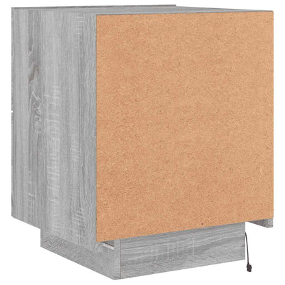 vidaXL Bedside Cabinets with LED Lights 2 pcs Grey Sonoma