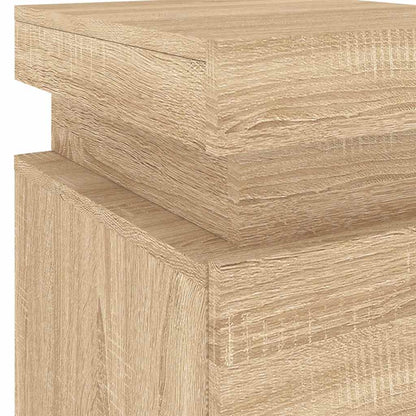 vidaXL Bedside Cabinets with LED Lights 2 pcs Sonoma Oak 35x39x55 cm
