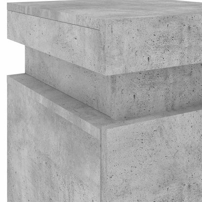 vidaXL Bedside Cabinets with LED Lights 2 pcs Concrete Grey 35x39x55cm