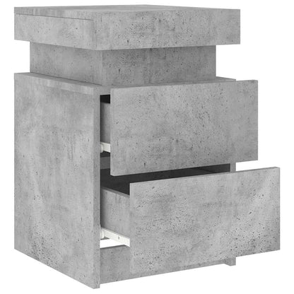 vidaXL Bedside Cabinets with LED Lights 2 pcs Concrete Grey 35x39x55cm