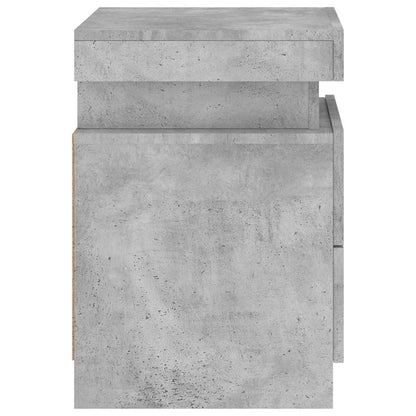 vidaXL Bedside Cabinets with LED Lights 2 pcs Concrete Grey 35x39x55cm