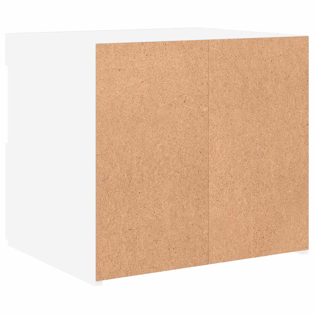 vidaXL Bedside Cabinet with LED Lights White 50x40x45 cm