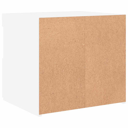 vidaXL Bedside Cabinet with LED Lights White 50x40x45 cm