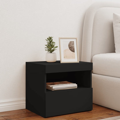 vidaXL Bedside Cabinet | Black | Engineered wood | 50x40x45 cm | Bedside Cabinet