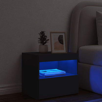 vidaXL Bedside Cabinet | Black | Engineered wood | 50x40x45 cm | Bedside Cabinet