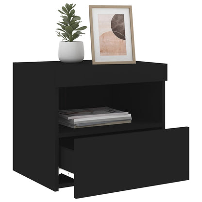 vidaXL Bedside Cabinet | Black | Engineered wood | 50x40x45 cm | Bedside Cabinet