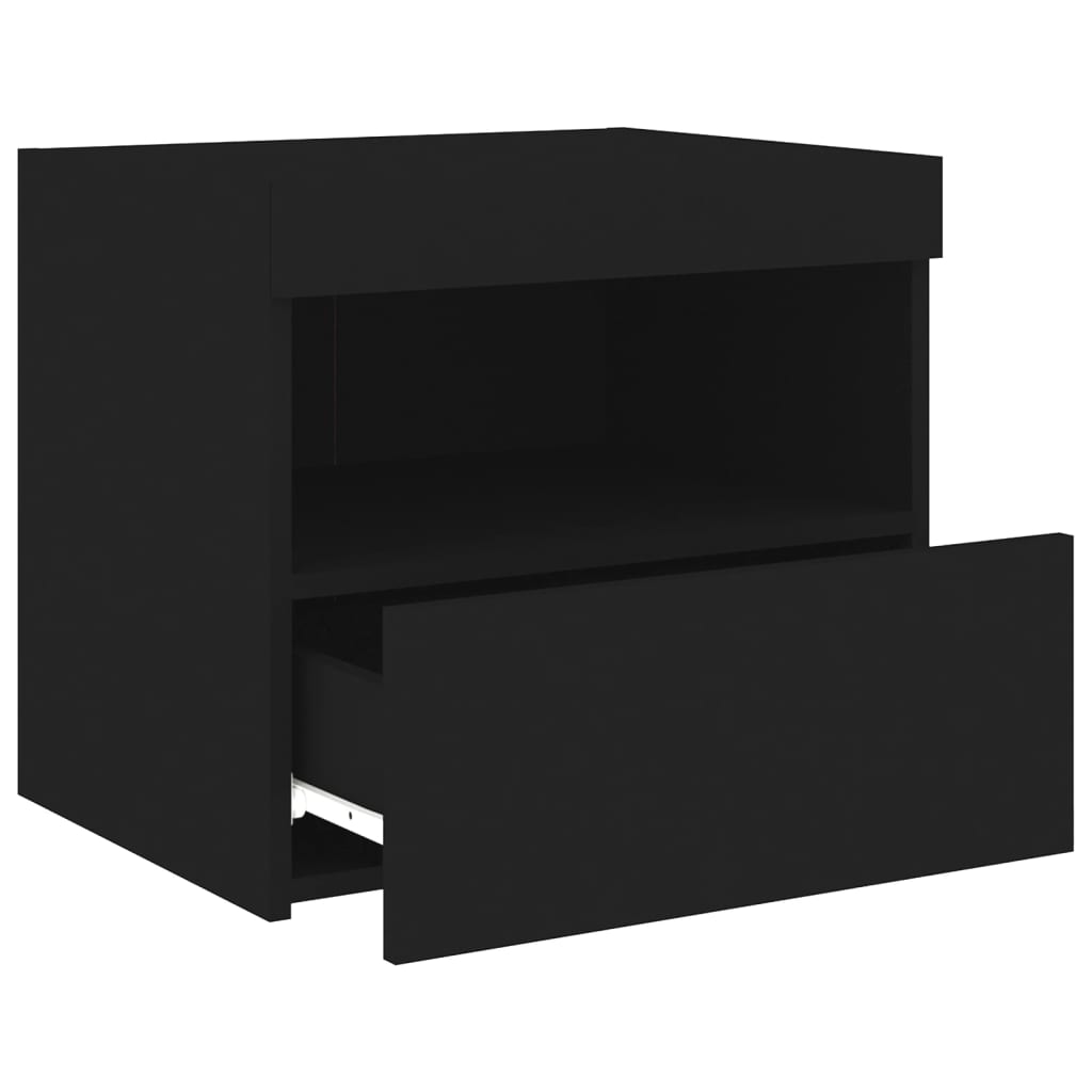 vidaXL Bedside Cabinet | Black | Engineered wood | 50x40x45 cm | Bedside Cabinet
