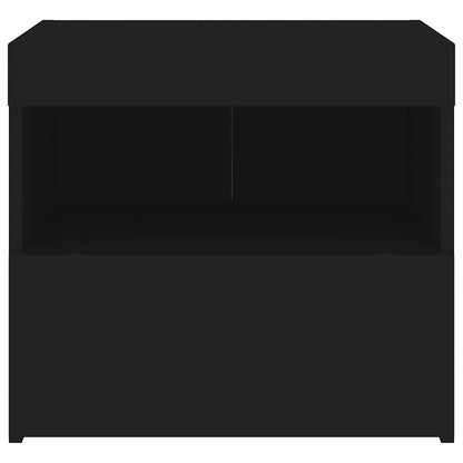 vidaXL Bedside Cabinet with LED Lights Black 50x40x45 cm