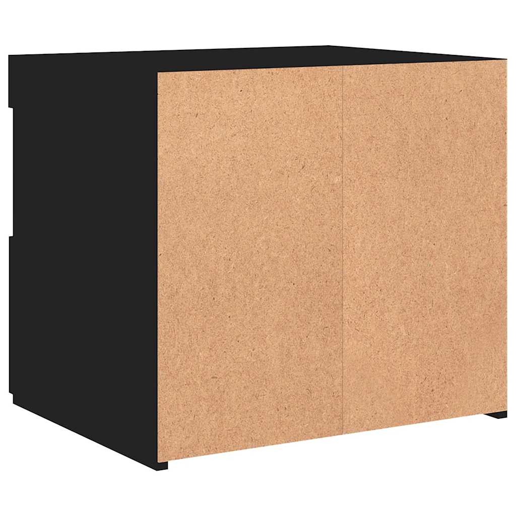 vidaXL Bedside Cabinet with LED Lights Black 50x40x45 cm