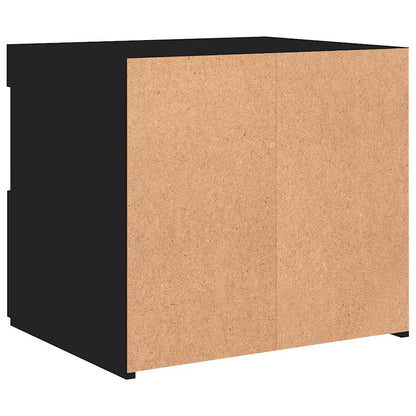 vidaXL Bedside Cabinet with LED Lights Black 50x40x45 cm