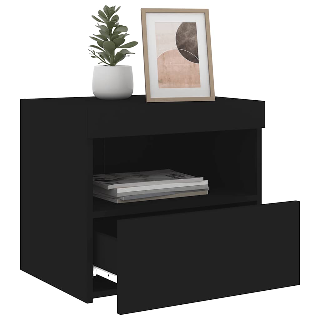 vidaXL Bedside Cabinet | Set of 2 | Black | Engineered wood | Medium