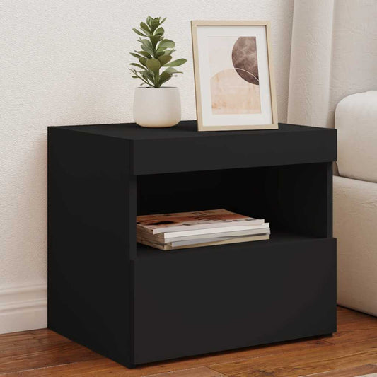 vidaXL Bedside Cabinet | Set of 2 | Black | Engineered wood | Medium